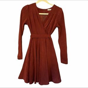 Bronze Contemporary Feminine Velvet Mini Dress
